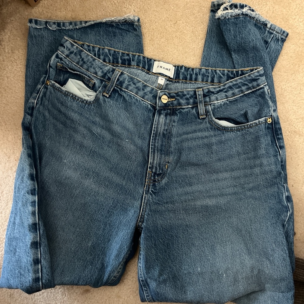 Frame Denim Women's straight Blue Jeans